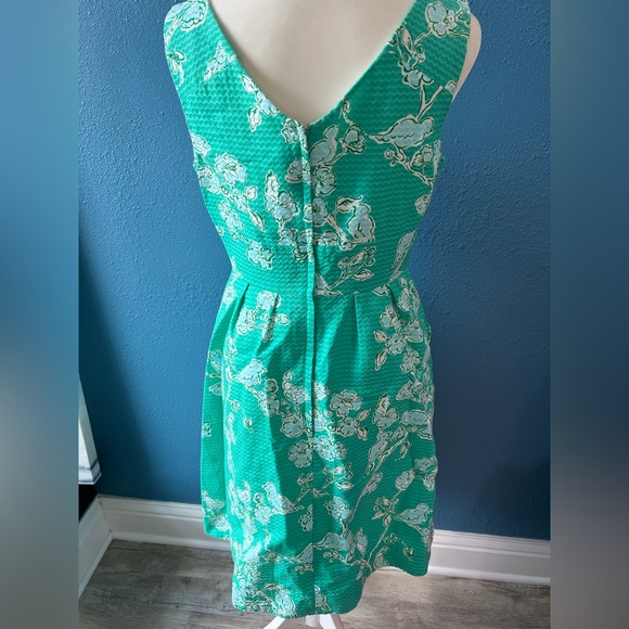 Lilly Pulitzer Parker Mini Dress Birds and the Bees Print in Lagoon  Size 6 - Picture 5 of 7